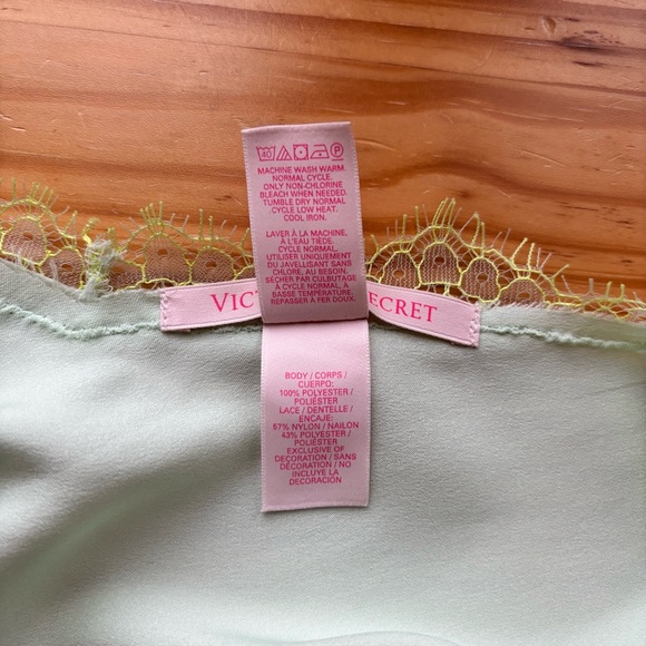 Victoria’s Secret Satin Lace Mint & Lime Halter Chemise Sz M Angelcore Y2K Fairy - Picture 13 of 15